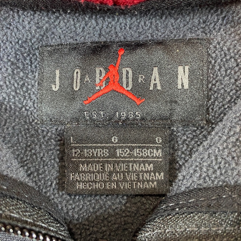Jordan Boys Dri-FIT Full Zip Hoodie Black Red Jumpman Logo Size Large 12-13 - Picture 4 of 9